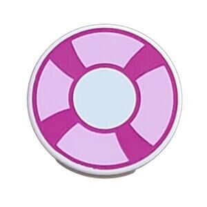 LEGO Life Preserver Tile Round Pink White 2x2 4150pb106 Friends Stocking Stuffer
